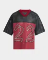 Amiri Oversize Colorblock 22 Perforated Leather Jersey In Multi