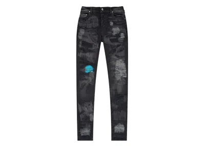 Pre-owned Amiri Men's  All Over Repair Jeans In Aged Black
