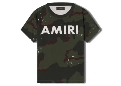 Pre-owned Amiri Men's  Army Logo Tee T-shirt In Army Green