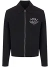 Amiri Crystal Embellished Wolf Zip Up Jacket In Black