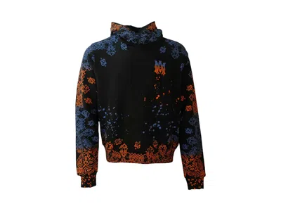 Pre-owned Amiri Men's  Bandana Bleach All Over Hoodie In Blue/orange