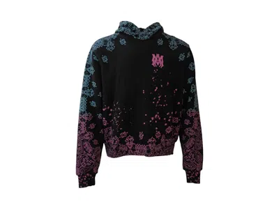 Pre-owned Amiri Men's  Bandana Bleach All Over Hoodie In Pink/blue