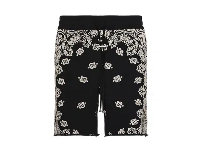 Pre-owned Amiri Men's  Bandana Bleach Shorts In Black