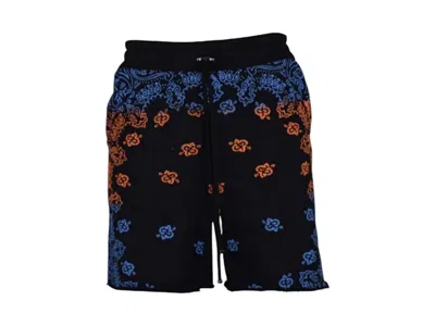 Pre-owned Amiri Men's  Bandana Bleach Shorts In Blue/orange