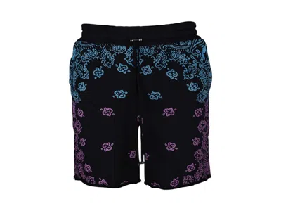 Pre-owned Amiri Men's  Bandana Bleach Shorts In Pink/blue