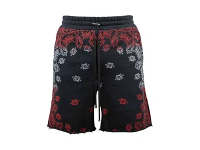 Pre-owned Amiri Men's  Bandana Bleach Shorts In Red/white In Multi