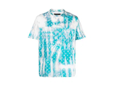 Pre-owned Amiri Men's  Bandana Bleach Tee Shirt In Teal In Blue