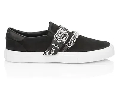 Pre-owned Amiri Men's  Bandana Buckle Slip On Sneakers In Black