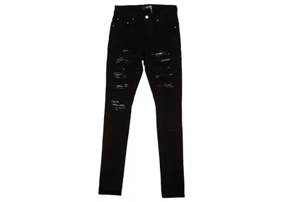 Pre-owned Amiri Men's  Bandana Thrasher Skinny Jeans In Black