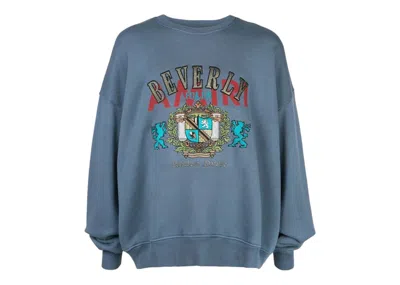 Pre-owned Amiri Men's  Beverly Hills Crewneck Sweatshirt In Slate Blue