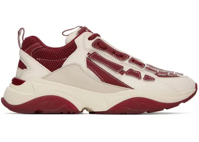 Pre-owned Amiri Men's  Bone Runner Sneakers In Burgundy/white