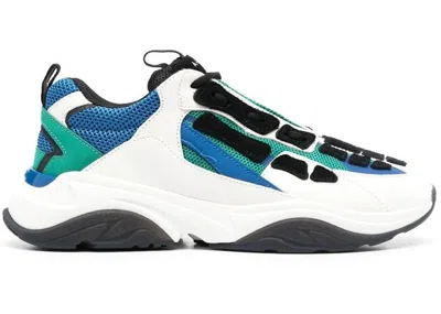 Pre-owned Amiri Men's  Bone Runner Sneakers In White/green/blue In Multi