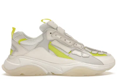 Pre-owned Amiri Men's  Bone Runner Sneakers In White/yellow In Multi