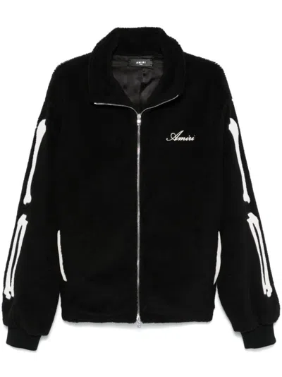 Pre-owned Amiri Men's  Bones Fleece Jacket In Black