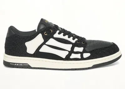 Pre-owned Amiri Men's  Boucle Skel Top Low Sneakers In Black/white In Multi