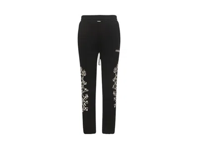Pre-owned Amiri Men's  Checkered Bones Sweatpants In Black