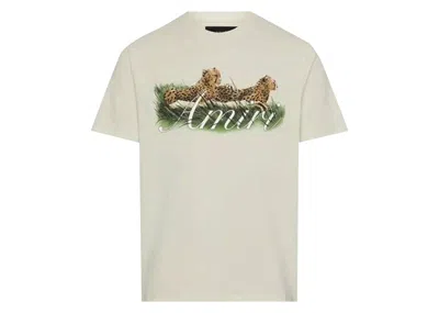 Pre-owned Amiri Men's  Cheetah Logo Tee Shirt In Alabaster