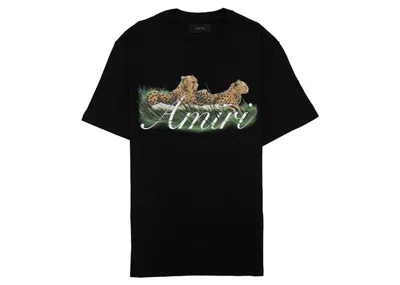 Pre-owned Amiri Men's  Cheetah Logo Tee Shirt In Black