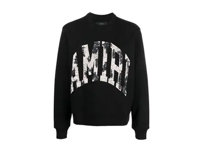 Pre-owned Amiri Men's  Collegiate Logo Crewneck Sweatshirt In Black