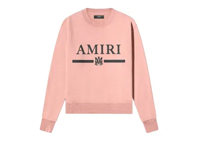 Pre-owned Amiri Men's  Core Logo Bar Crew Sweatshirt In Peach