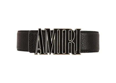 Pre-owned Amiri Men's  Core Logo Buckle Belt/tone In Black/gold