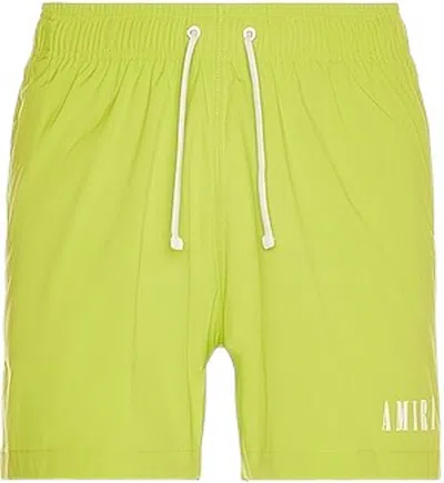 Pre-owned Amiri Men's  Core Logo Swim Shorts In Lime