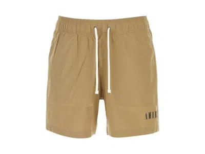 Pre-owned Amiri Men's  Core Logo Swimtrunk In Tan In Brown