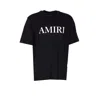 Amiri Black Crewneck T-shirt With Logo Lettering Print On The Front In Cotton Man