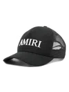 Amiri Black Baseball Cap With Logo Lettering On The Front And Mehs Panels In Black