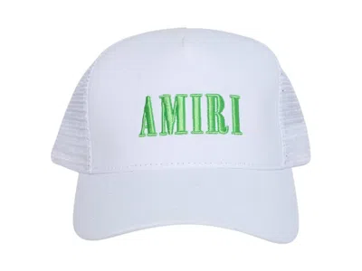 Pre-owned Amiri Men's  Core Logo Trucker Hat In White/lime