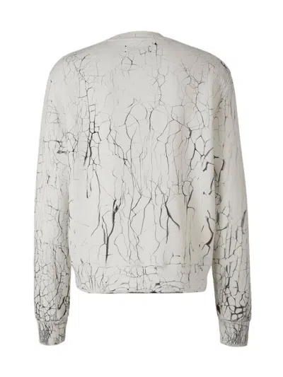 Pre-owned Amiri Men's  Cracked Dye Core Logo Crewneck Sweatshirt In White