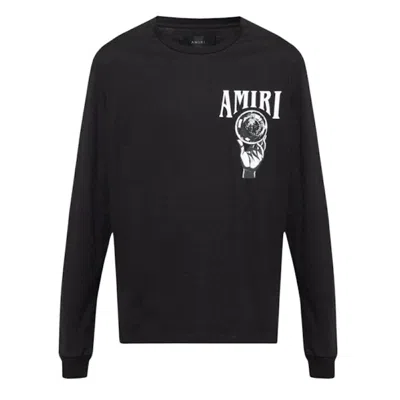 Pre-owned Amiri Men's  Crystal Ball Long Sleeve T-shirt In Black