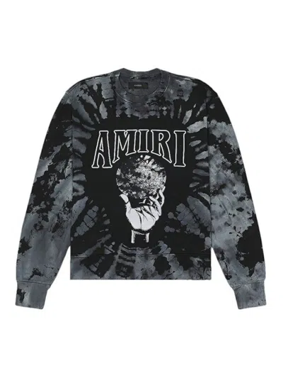 Pre-owned Amiri Men's  Crystal Ball Tiedye Crewneck Sweatshirt In Black
