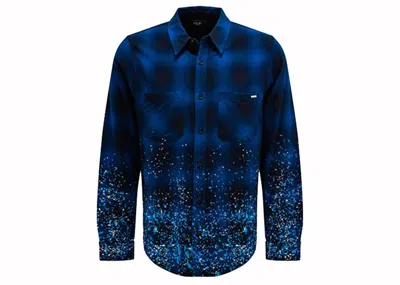 Pre-owned Amiri Men's  Crystal Painter Flannel Shirt In Blue/black In Multi