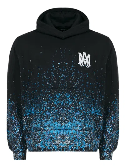 Pre-owned Amiri Men's  Crystal Painter Hoodie In Black/blue/crystal White