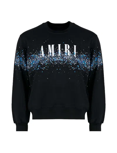Pre-owned Amiri Men's  Crystal Splash Logo Sweatshirt In Black/blue
