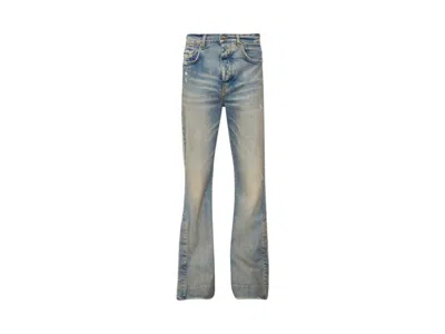 Pre-owned Amiri Men's  Crystal Stack Flare Jeans In Clay Indigo