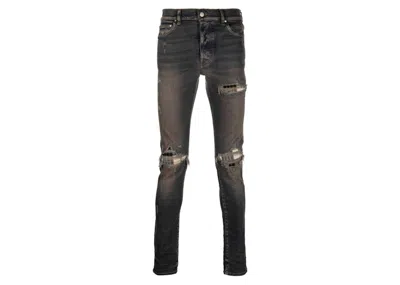 Pre-owned Amiri Men's  Distressed Effect Slim Fit Jeans In Aged Black