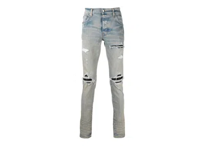 Pre-owned Amiri Men's  Distressedfinish Ripped Skinny Jeans In Clay/indigo