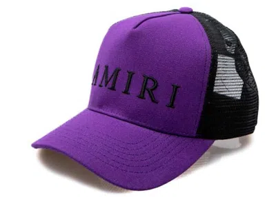 Pre-owned Amiri Men's  Embroidered Logo Trucker Cap In Purple/black