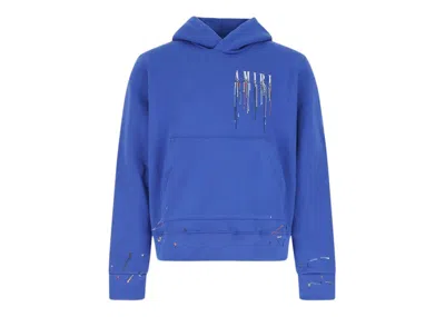 Pre-owned Amiri Men's  Embroidered Paint Drip Core Logo Hoodie In Blue