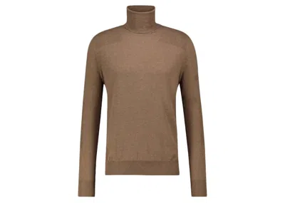 Pre-owned Amiri Men's  Fitted Wool Turtleneck Sweater In Brown