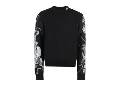 Pre-owned Amiri Men's  Floral Arm Print Long Sleeve T-shirt In Black