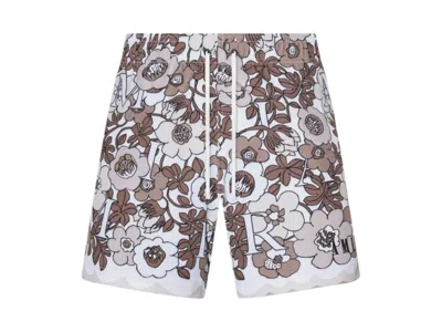 Pre-owned Amiri Men's  Flower Swimtrunks In Shitake