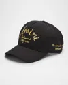 Amiri Hollywood Embroidered Cotton Canvas Baseball Cap In Black