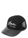 Amiri Hollywood Music Club Wool Blend Adjustable Baseball Cap In Black