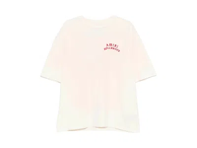 Pre-owned Amiri Men's  Hollywood Tee Shirt In Ivory Red