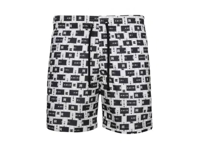 Pre-owned Amiri Men's  Interweave Swimtrunks In Black/white