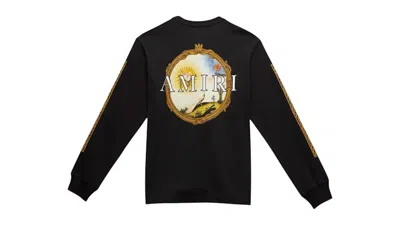 Pre-owned Amiri Men's  Landscape Frame Long Sleeve Tee Shirt In Black