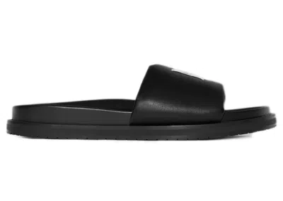 Pre-owned Amiri Men's  Leather Slide Sneakers In Black/white